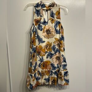 Dillard’s Floral A Line Shift Dress with ruffle hem, S